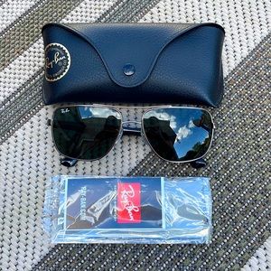 Ray-Ban 3483 Square Aviator Style Sunglasses - Polished Gunmetal